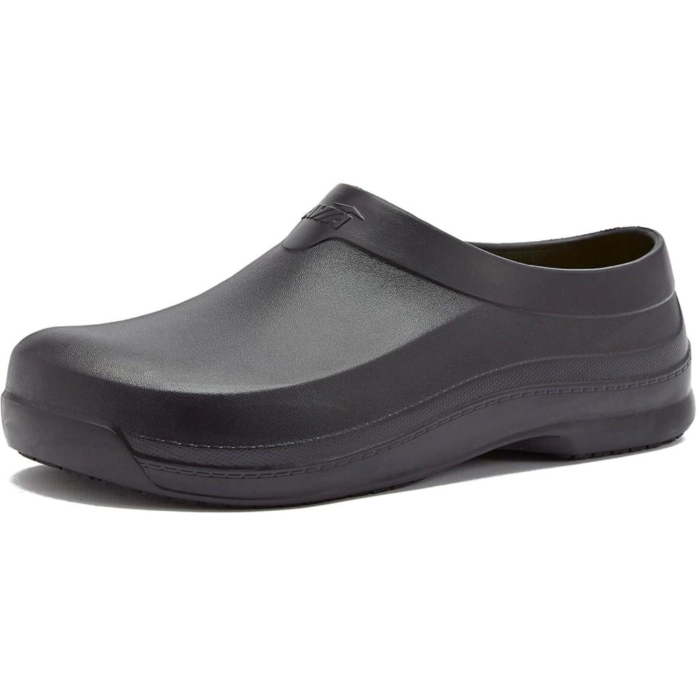 imageAvia Flame Mens Clogs Slip Resistant Shoes for Men Food Service Non Slip Restaurant and Chef Shoes Men Slip Resistant for Kitchen Work or Nursing Black Oil and Water ResistantBlack