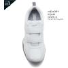 Avia Avi-Union II Strap Non Slip Shoes for Men, Hook and Loop Mens Walking Shoes with Memory Foam, Comfort Restaurant and Diabetic Shoes for Men – Black Wide or Extra Wide Width Safety Footwear(White/Chrome Silver)