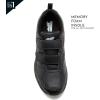 Avia Avi-Union II Strap Non Slip Shoes for Men, Hook and Loop Mens Walking Shoes with Memory Foam, Comfort Restaurant and Diabetic Shoes for Men – Black Wide or Extra Wide Width Safety Footwear(Jet Black/Castle Rock)
