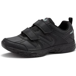 Avia Avi-Union II Strap Non Slip Shoes for Men, Hook and Loop Mens Walking Shoes with Memory Foam, Comfort Restaurant and Diabetic Shoes for Men – Black Wide or Extra Wide Width Safety Footwear(Jet Black/Castle Rock)