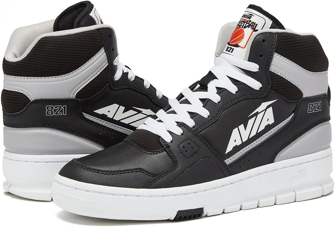 imageAvia 821 High Top Sneakers for Men Indoor or Outdoor Mens Basketball Shoes Size 7 to 16 Retro High Top Shoes Men or WomenBlackWhite Trim