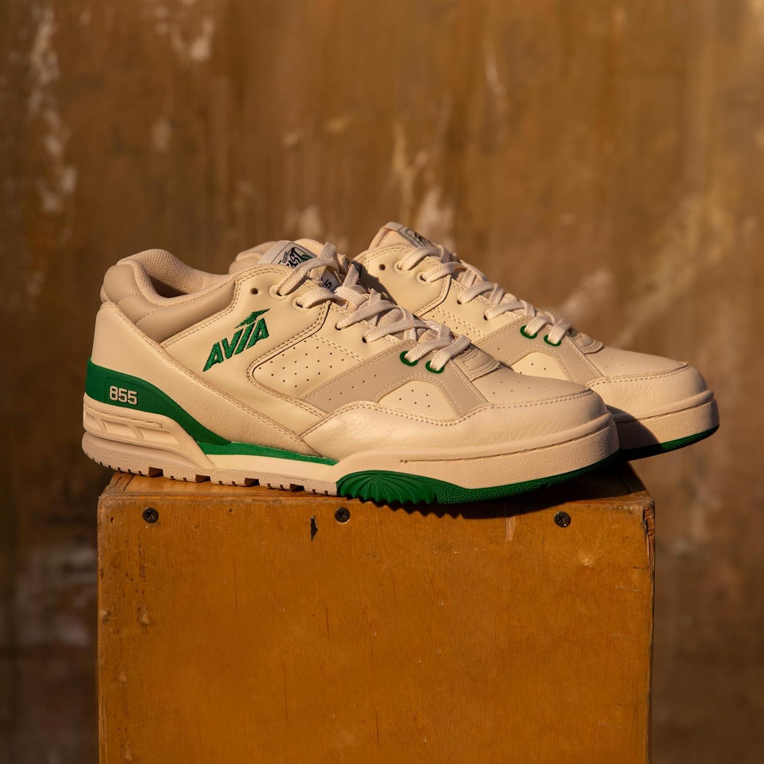 imageAvia 855 Basketball Sneakers for Men Low Top Retro Womens or Mens Sneakers for Street or Court Sizes 45 to 15 Blue and White Green and Cream or Grey and All White Shoes Men and Woman SizesWhiteDark Blue