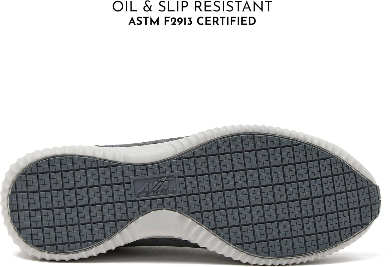 imageAvia Anchor SR Mesh Slip On Black Non Slip Shoes for Men Water Resistant Mens Work Shoes amp Restaurant or Food Service Sneakers Med or Wide Comfortable Slip Resistant Work Shoes Men Safety FootwearDark Grey