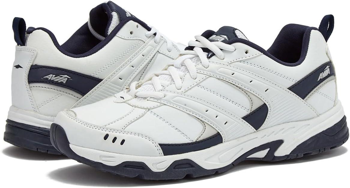 imageAvia AviVerge Mens Sneakers Cross Trainer Mens Tennis Shoes Pickleball or Walking Shoes for Men Medium or Extra Wide Width Court Shoes Size 7 to 16WhiteTrue Navy