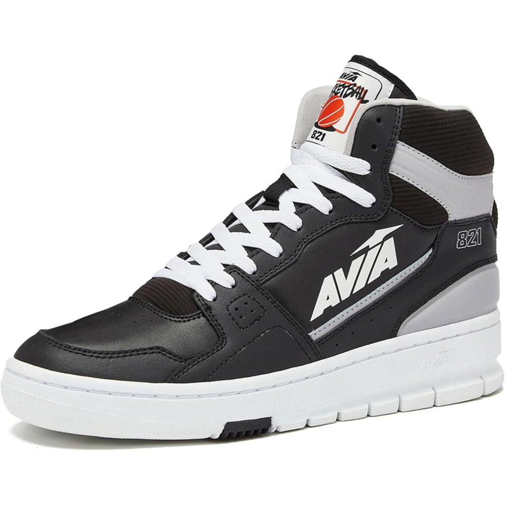 imageAvia 821 High Top Sneakers for Men Indoor or Outdoor Mens Basketball Shoes Size 7 to 16 Retro High Top Shoes Men or WomenBlackWhite Trim