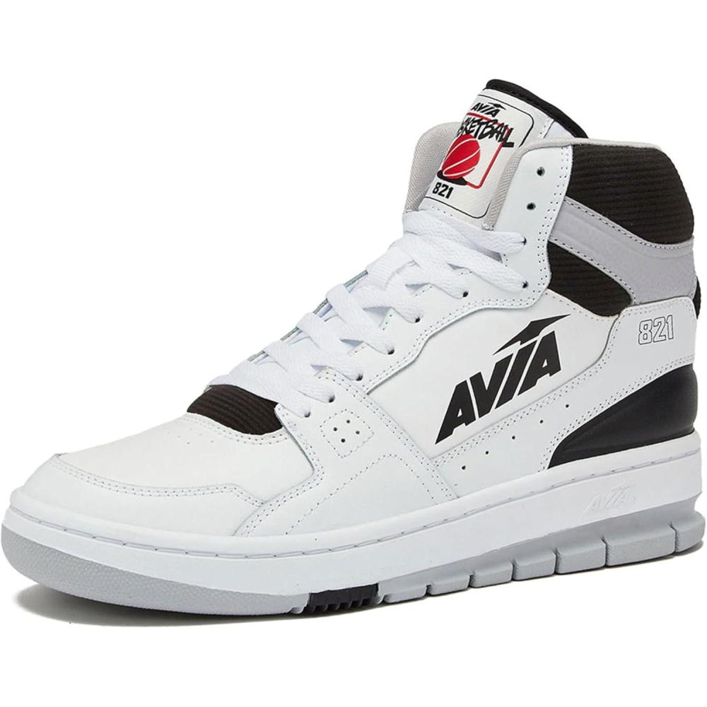 imageAvia 821 High Top Sneakers for Men Indoor or Outdoor Mens Basketball Shoes Size 7 to 16 Retro High Top Shoes Men or WomenWhiteBlack Trim