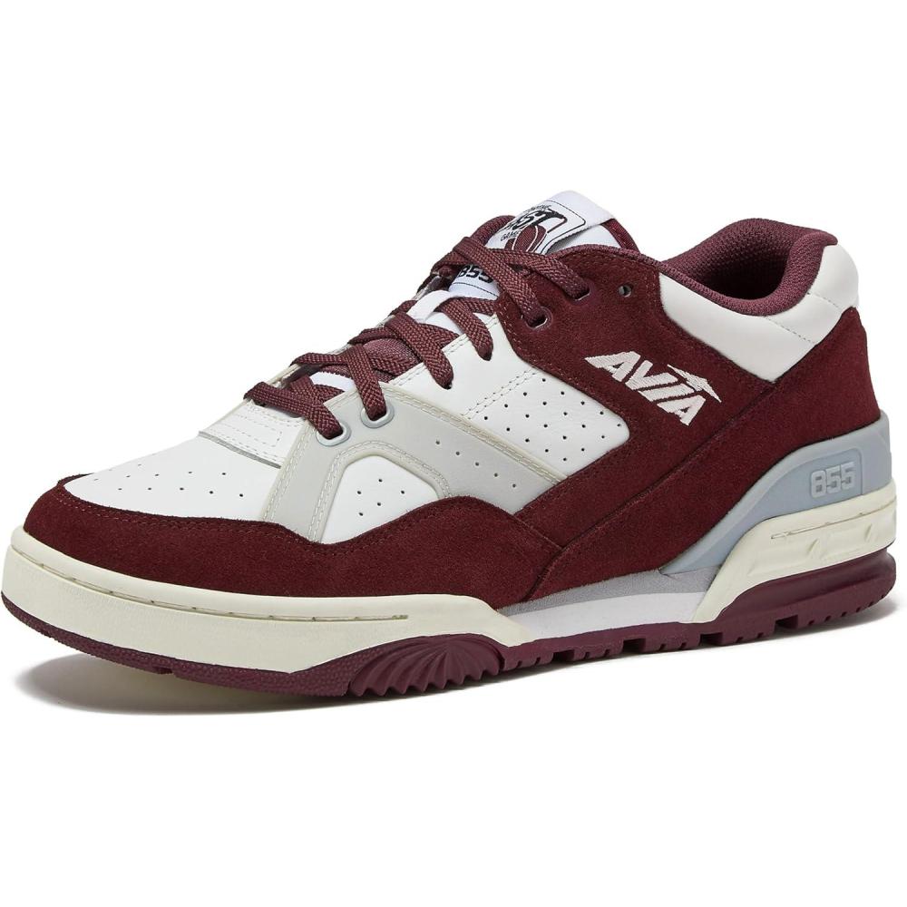imageAvia 855 Basketball Sneakers for Men Low Top Retro Womens or Mens Sneakers for Street or Court Sizes 45 to 15 Blue and White Green and Cream or Grey and All White Shoes Men and Woman SizesRed