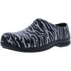 Avia Flame Slip Resistant Clogs for Women, Slip On Work Shoes for Food Service, Garden, or Nursing(White and Black)