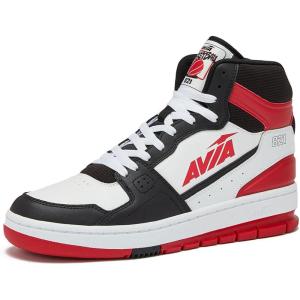 Avia 821 High Top Sneakers for Men, Indoor or Outdoor Mens Basketball Shoes, Size 7 to 16 Retro High Top Shoes Men or Women(Black/Red/White Trim)