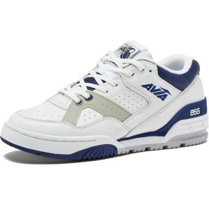 Avia 855 Basketball Sneakers for Men, Low Top Retro Womens or Mens Sneakers for Street or Court, Sizes 4.5 to 15, Blue and White, Green and Cream, or Grey and All White Shoes Men and Woman Sizes(White/Dark Blue)