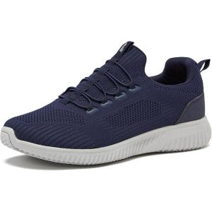 Avia Air Slip On Shoes for Men – Casual Comfortable Athletic Tennis Walking Sneakers for Men with Memory Foam – Sizes 7 to 16, Medium and Extra Wide Width – Black, Grey, Navy Blue & White Mens Shoes(Navy Blue/Silver Grey)