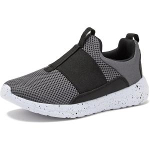 Avia Avi-Play Slip On Boys and Girls Sneakers – Lightweight Tennis, Athletic, No Tie Girls and Boys Shoes – Little and Big Kids Tennis Shoes Size 11-7 – Black, Navy Blue, Grey, White, Pink or Purple(Black/Dark Grey)