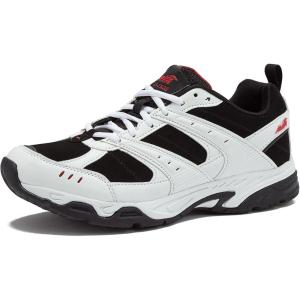 Avia Avi-Verge Mens Sneakers – Cross Trainer Mens Tennis Shoes, Pickleball or Walking Shoes for Men, Medium or Extra Wide Width Court Shoes Size 7 to 16(White/Black/Red)