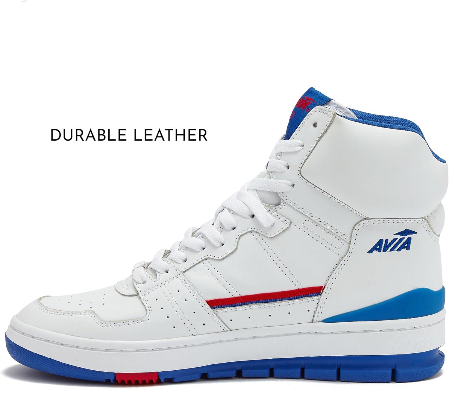 imageAvia 830 Mens Basketball Shoes Retro High Top Sneakers for Men Indoor or Outdoor Street or Court Size 7 to 16WhiteNavy BlueRed