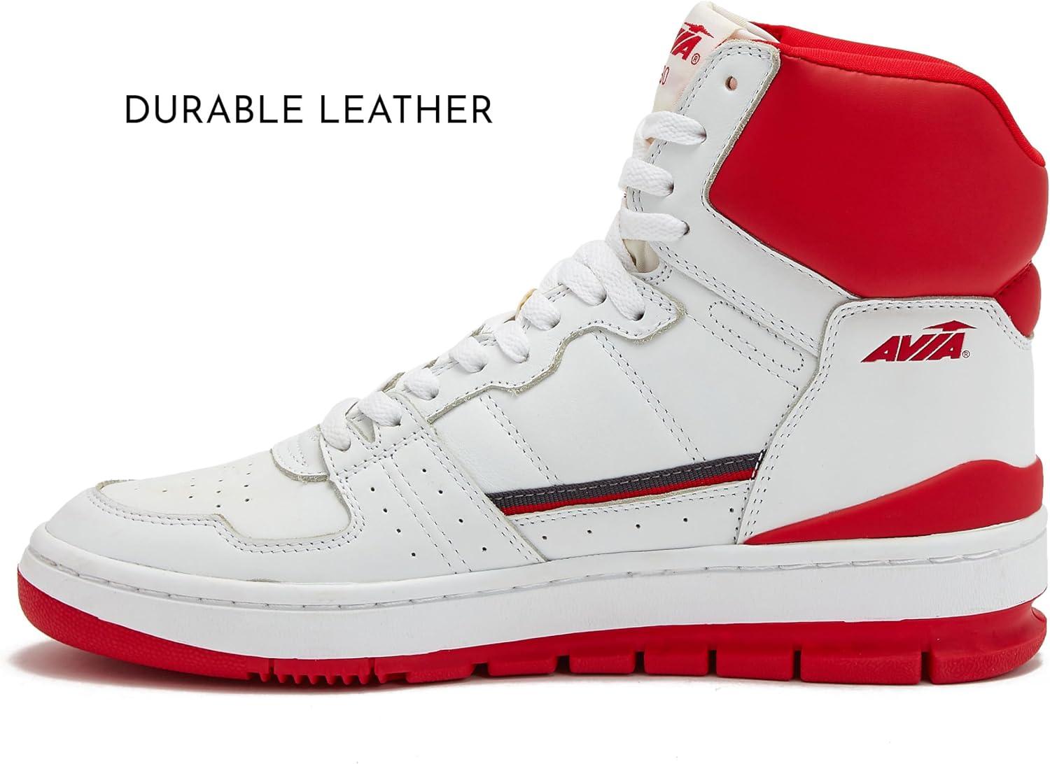imageAvia 830 Mens Basketball Shoes Retro High Top Sneakers for Men Indoor or Outdoor Street or Court Size 7 to 16WhiteRedDark Grey