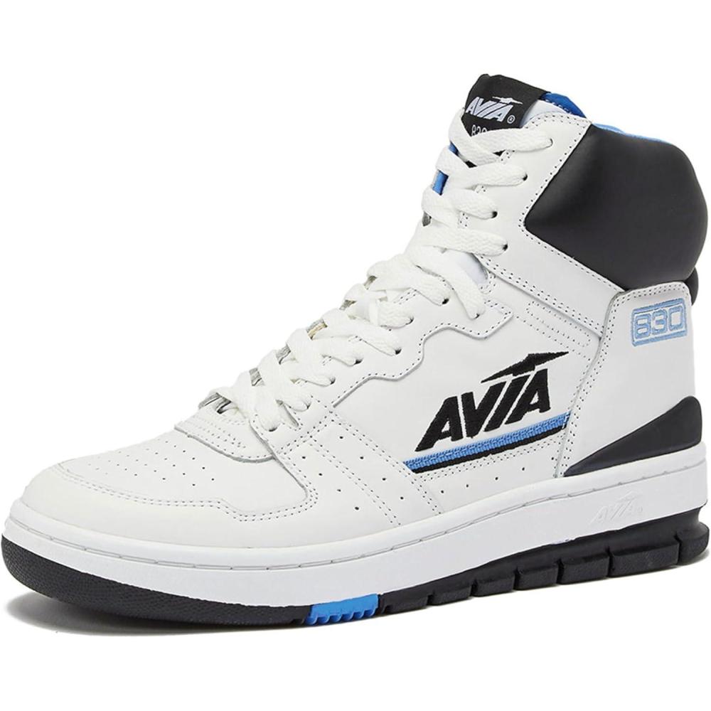 imageAvia 830 Mens Basketball Shoes Retro High Top Sneakers for Men Indoor or Outdoor Street or Court Size 7 to 16WhiteBlackMedium Blue