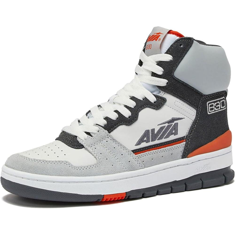 imageAvia 830 Mens Basketball Shoes Retro High Top Sneakers for Men Indoor or Outdoor Street or Court Size 7 to 16WhiteSilver GreyDark Grey