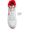 Avia 830 Men’s Basketball Shoes, Retro High Top Sneakers for Men Indoor or Outdoor, Street or Court Size 7 to 16(White/Red/Dark Grey)