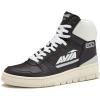 Avia 830 Men’s Basketball Shoes, Retro High Top Sneakers for Men Indoor or Outdoor, Street or Court Size 7 to 16(Black/White/Silver Grey)