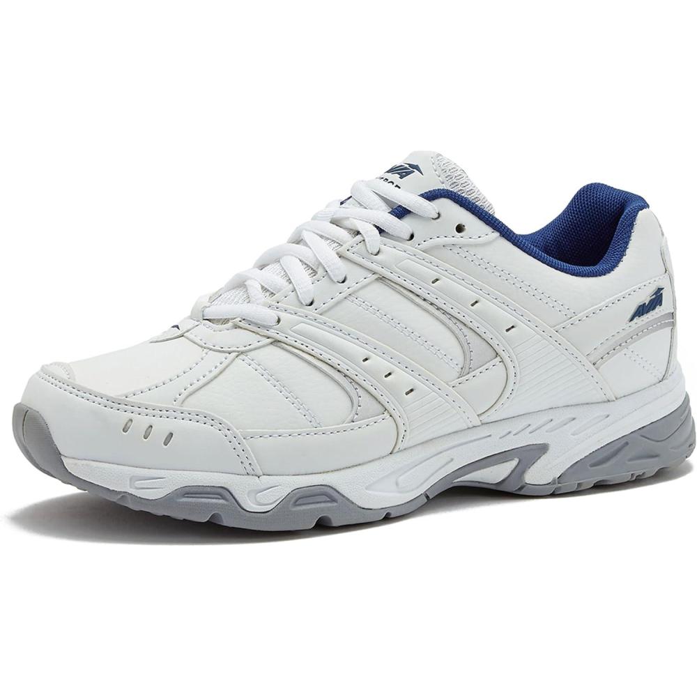 imageAvia Verge Womens Sneakers Tennis Court Cross Training or Pickleball Shoes for Women Classic Black or Walking White Sneakers with Arch Support Wide Width or MediumBright WhiteBijou BlueSilverAlloy