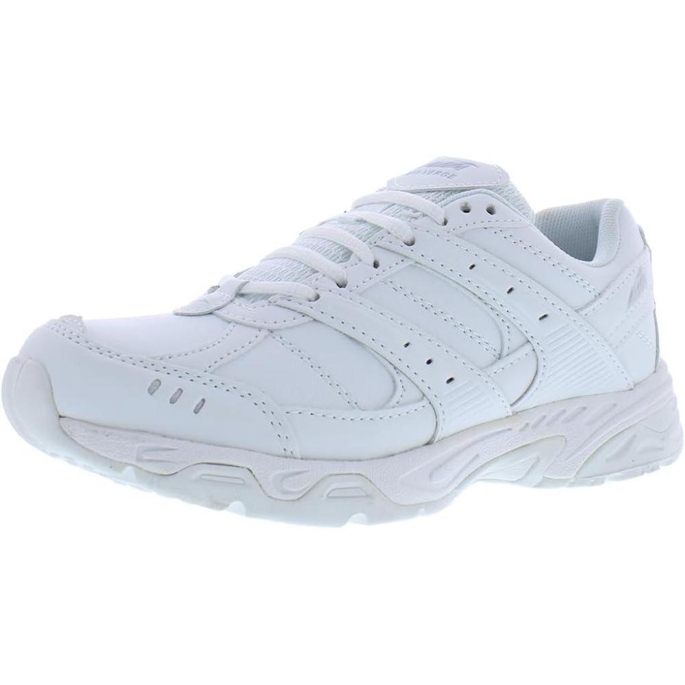 imageAvia Verge Womens Sneakers Tennis Court Cross Training or Pickleball Shoes for Women Classic Black or Walking White Sneakers with Arch Support Wide Width or MediumBright WhiteChrome Grey