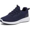 Avia Air Slip On Shoes for Women – Casual Comfortable Athletic Tennis Walking Sneakers for Women with Memory Foam – Sizes 6 to 12, Medium & Wide Width – Black, Grey with Pink, Aqua Blue & White(Navy Blue/White)