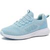 Avia Air Slip On Shoes for Women – Casual Comfortable Athletic Tennis Walking Sneakers for Women with Memory Foam – Sizes 6 to 12, Medium & Wide Width – Black, Grey with Pink, Aqua Blue & White(Aqua Blue/Navy Blue)