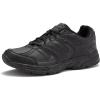 Avia Verge Womens Sneakers – Tennis, Court, Cross Training, or Pickleball Shoes for Women, Classic Black or Walking White Sneakers with Arch Support, Wide Width or Medium(Jet Black/Castle Rock)