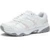 Avia Verge Womens Sneakers – Tennis, Court, Cross Training, or Pickleball Shoes for Women, Classic Black or Walking White Sneakers with Arch Support, Wide Width or Medium(Bright White/Avia Pink/Silver/Steel Grey)