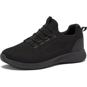 Avia Air Slip On Shoes for Women – Casual Comfortable Athletic Tennis Walking Sneakers for Women with Memory Foam – Sizes 6 to 12, Medium & Wide Width – Black, Grey with Pink, Aqua Blue & White(Black/Black)